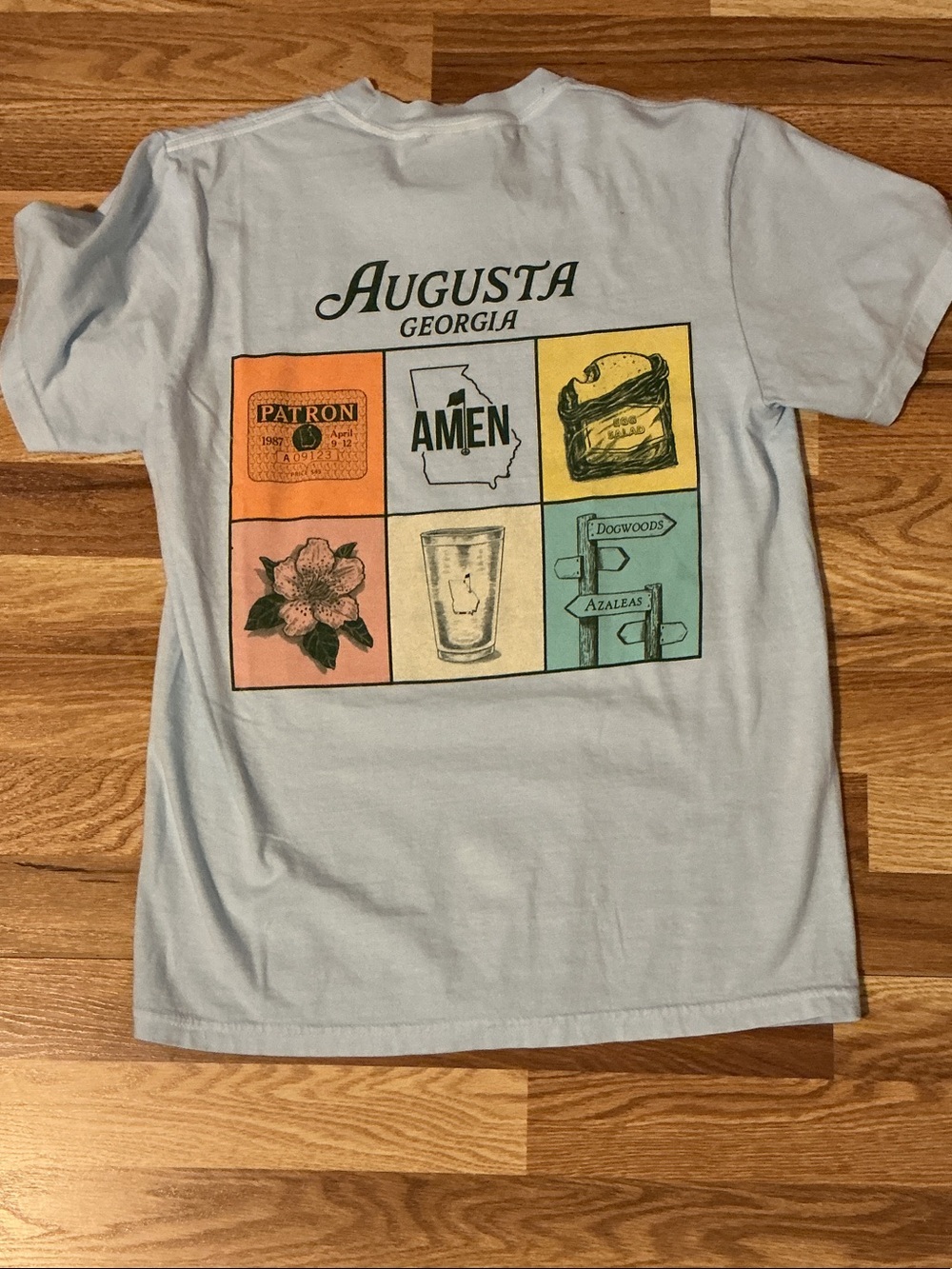 Men’s Light Blue Short-Sleeve Graphic Tee - Casual Crew Neck